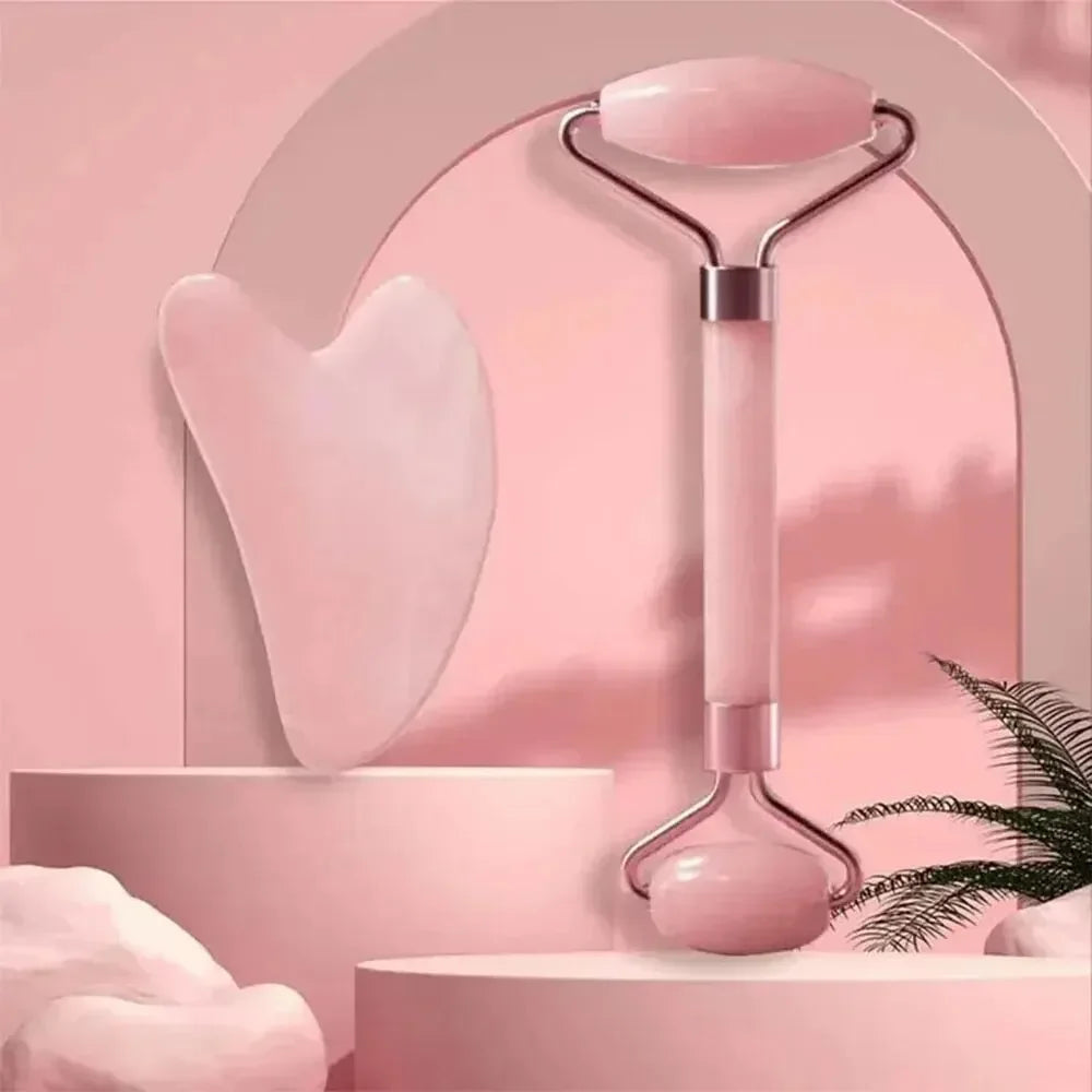 Set Gua Sha & Rouleau Quartz Rose