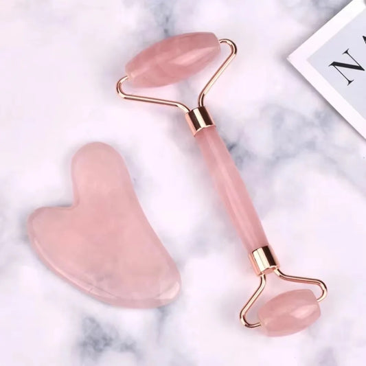 Set Gua Sha & Rouleau Quartz Rose