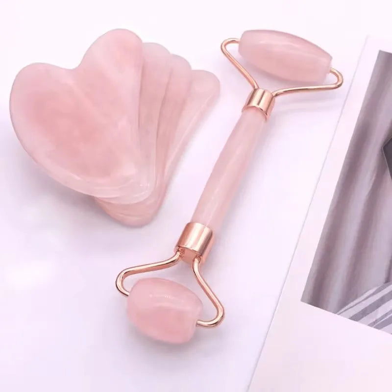 Set Gua Sha & Rouleau Quartz Rose