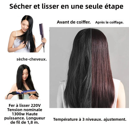 Lisseur & Sèche-Cheveux 2-en-1 Ionique
