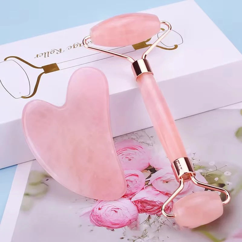 Set Gua Sha & Rouleau Quartz Rose