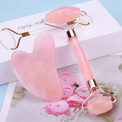 Set Gua Sha & Rouleau Quartz Rose